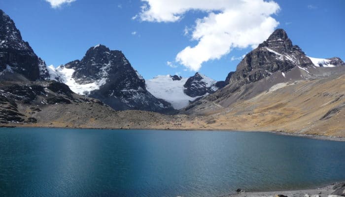 LAGUNA JANQ’U QUTA (4715M)  – CAMP DE BASE JANQU LAYA (4560M) - RANDONNÉE AUX LAGUNES (5.545 m alt. ) OU REPOS